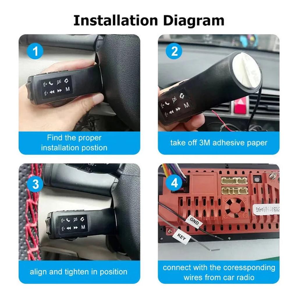 Универсальный контроллер на рулевом колесе, удобный и универсальный 8-клавишный пульт дистанционного управления с подсветкой для быстрого доступа к функциям