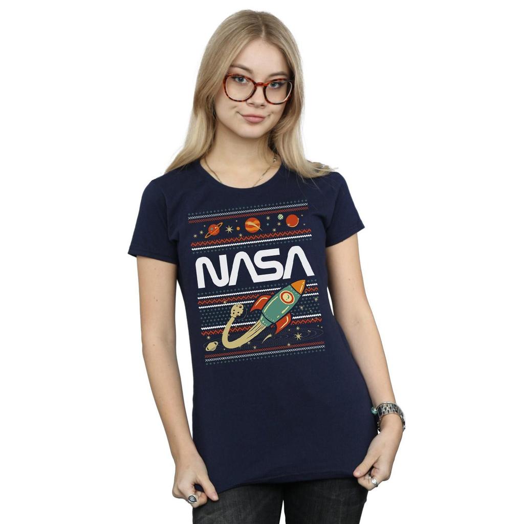 NASA Womens/Ladies Fair Isle Cotton T-Shirt