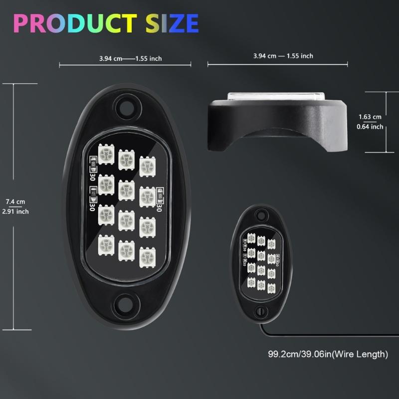 Underglow Light for Truck Pickups ATV UTV SUV Remote Control Trail Rig Lamp