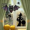 Halloween Hanging Glass Suncatcher Decoration Acrylic 2D Bat Ornament Gothic Car Rearview Mirror Decor for Home Window Wall Car