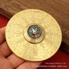 All-Copper Brass Rotating Bagua Compass with Dual-Sided Turntable and Handle