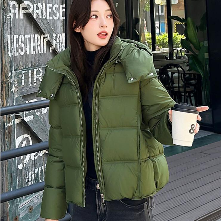 Puff cotton clothes women's winter new short hooded loose bread clothes thickened warm student jacket