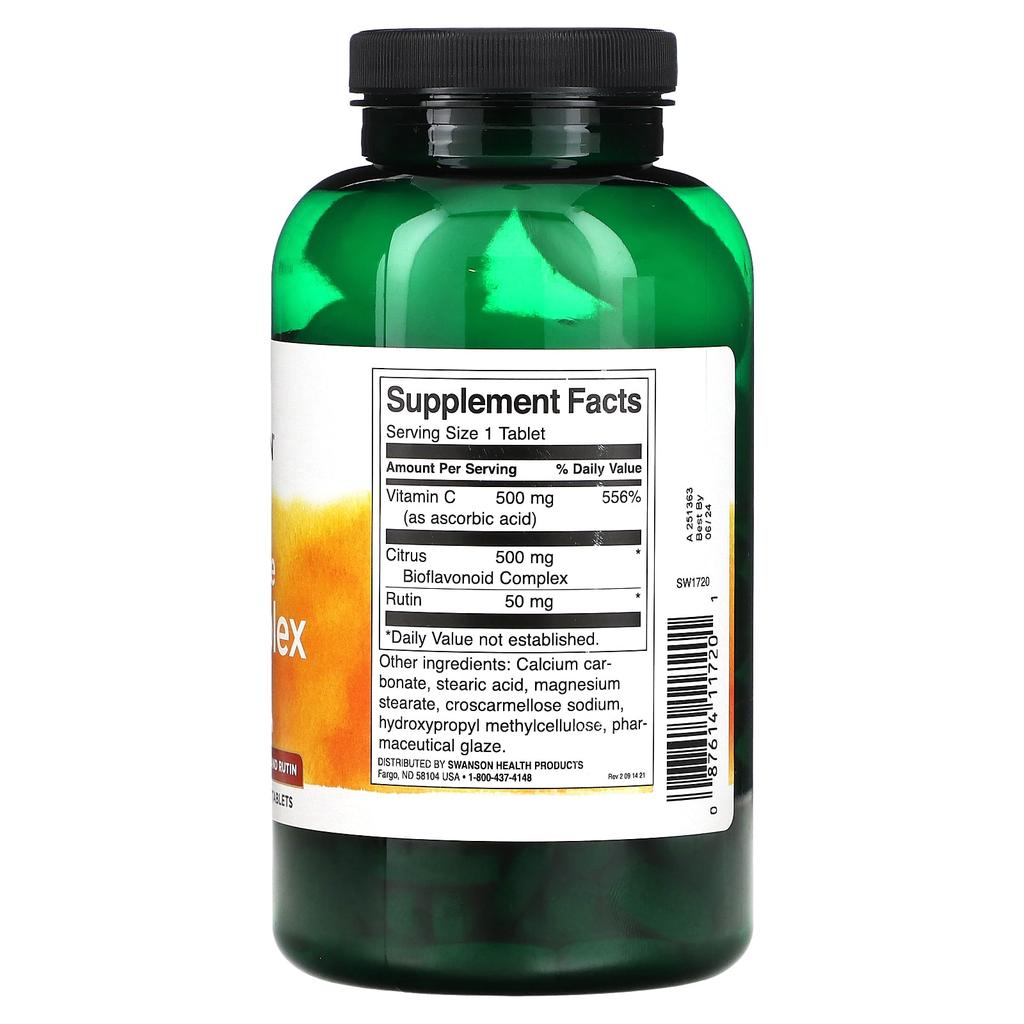 Supreme C-Complex with Citrus Bioflavonoids and Rutin, 250 Tablets