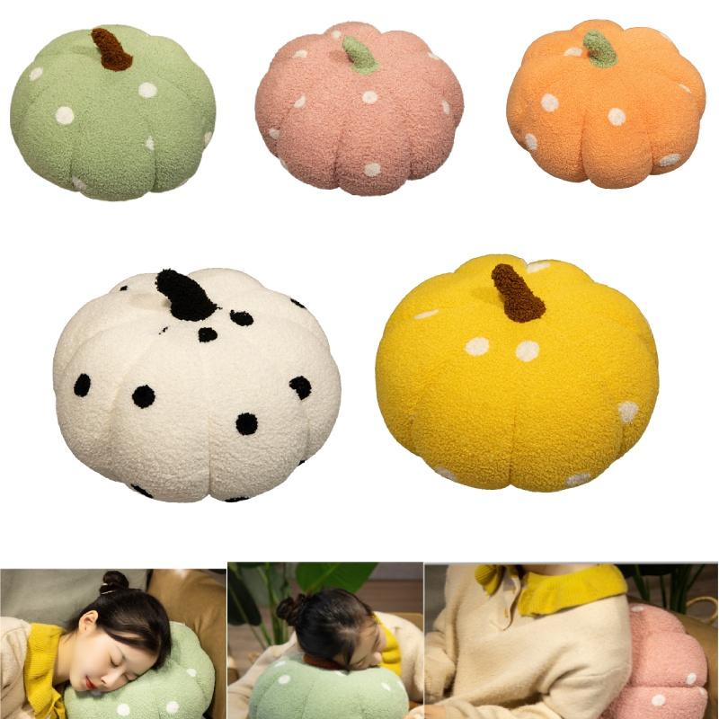 Cute Colorful Polka Dot Pumpkin Pillow Toy For Halloween Decor