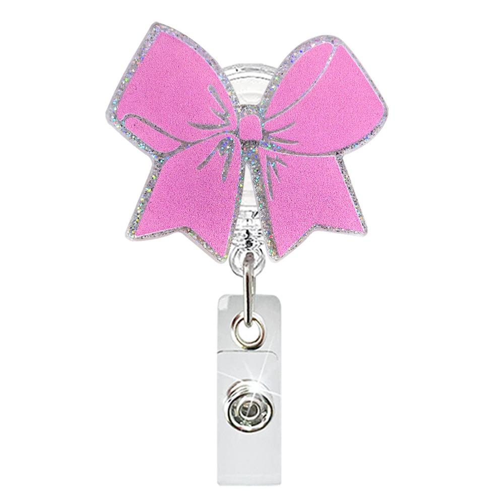 Забавный розовый значок-катушка с зажимом-аллигатором, выдвижной держатель для бейджа, аксессуары для бейджа, нескользящий держатель для ID-карты, студента-медсестры