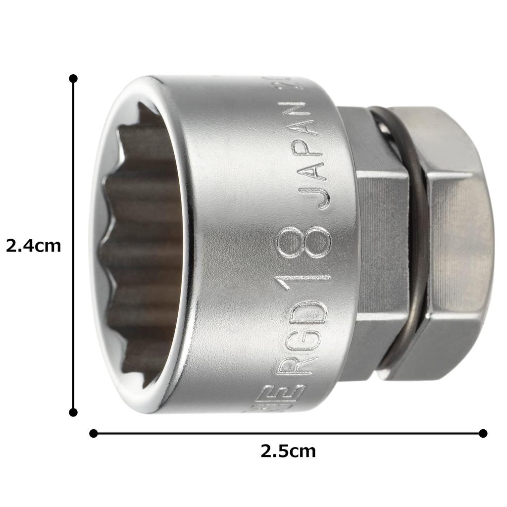 ТОН Корпус розетки Ширина под ключ 18 мм (для 12-гранного ключа) ХПРГД-18