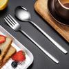 Korean Style Long Handle 304 Stainless Steel Ladle and Soup Spoon Set