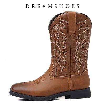 Модные мужские полусапоги, вышивка, ретро, ручная работа, мужские ботинки, ковбойские сапоги в западном стиле, ботинки с острым носком, ручная строчка, уличная мужская обувь