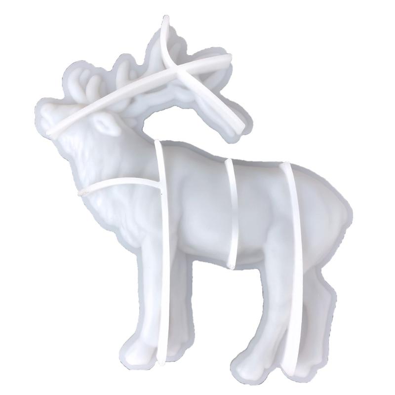 3D Animal Resin Mold Epoxy Resin Mold with Realistic Elk Shapes Fine Carved Silicone Mold for Wall Desktop Décoration