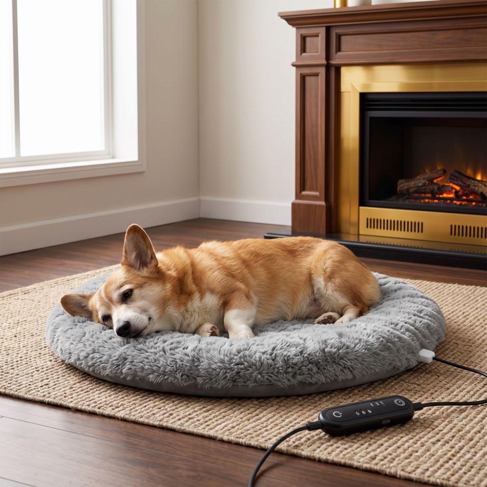USB Charging Pet Plush Electric Blanket Soft Warm Pet Heating Mat Indoor Warming