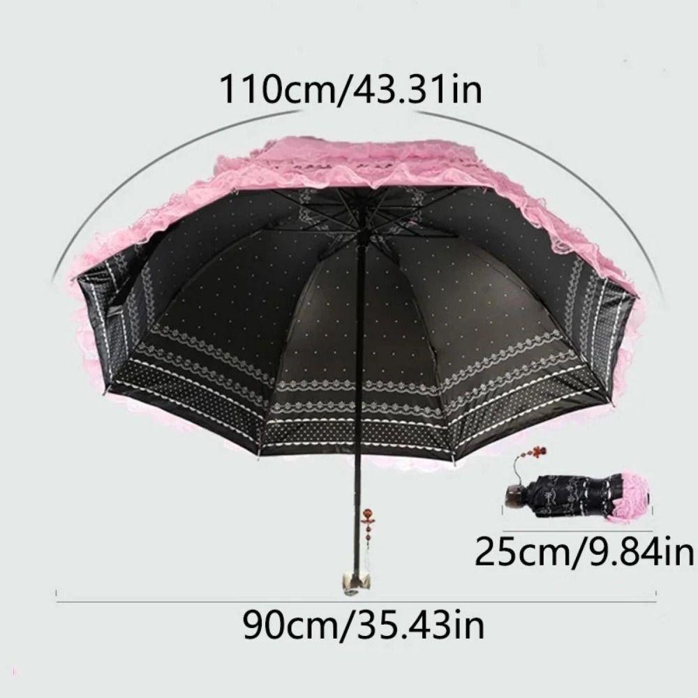 Lolita Lace Sun Umbrella Anti-UV Protection Princess Female Parasol Vintage Folding Umbrella