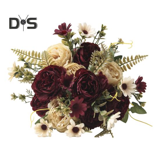 Букеты из искусственных цветов, искусственные ромашки, пионы, букеты, искусственные цветы, центральные украшения для стола, цветочные композиции для дома, свадебные украшения для отеля