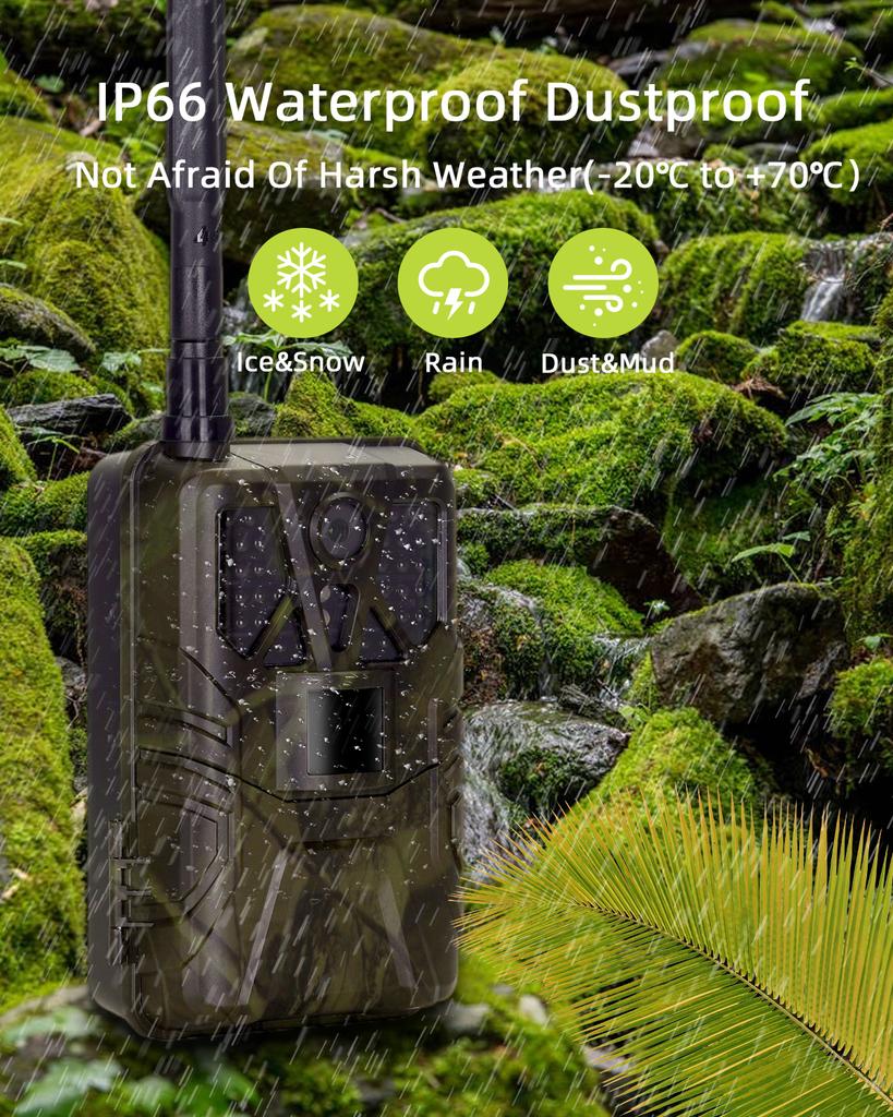 Уличное видео приложение 4k 30fps, камера следа, облачный сервис, 4g, 30 мп, прямая трансляция мультимедиа, камера для дикой охоты, ночное видение, игра Potrap