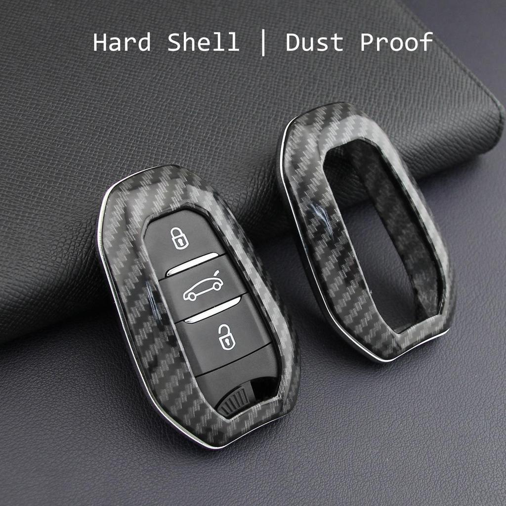 Peugeot Citroen DS Key Cover: Carbon Fiber Protective Shell for 4008, 5008, C5 Smart Remote.