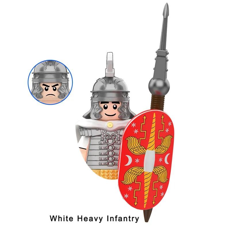 Детские игрушки Средневековые военные фигурки Модель вооруженной пехоты Римский центурион Трубачи Сборка Модель Строительные блоки Подарки для мальчиков