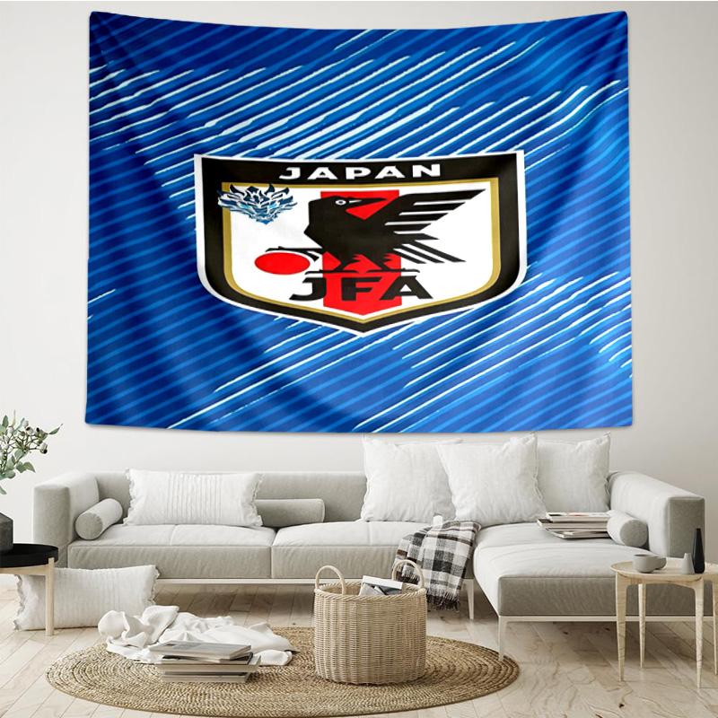 Japan Football Association Emblem Tapestry Room Decoration Wall Hanging for Living Room Bedroom, dormitory, Birthday and Christmas gifts