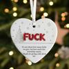 Funny Friendship Christmas Ornament Heart-Shaped Hanging Decoration for Xmas Tree Decor Humorous Gift for Friends