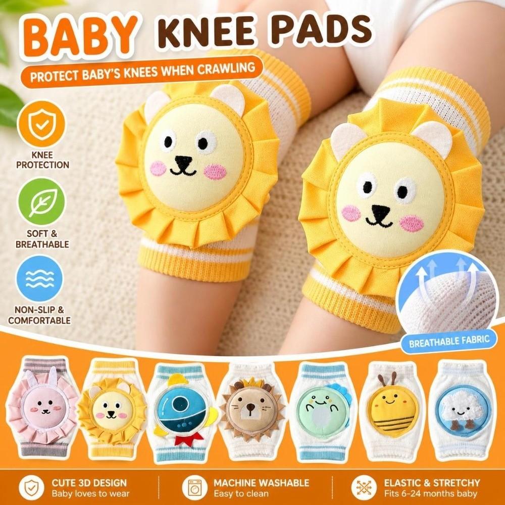 Breathable Baby Knee Pads Soft Elastic Infants Knee Protectors Toddler Crawling Knee Pads Walking