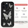 Silver Butterfly Diamond Cross iPhone 15/16/17 Case - Black Groove Sky Eye Design