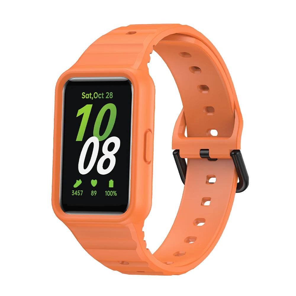 Silicone Strap+Case for Samsung Galaxy Fit 3 Smart Watch Replacement Bumper Shell Cover For Samsung Galaxy Fit3 band Accessories