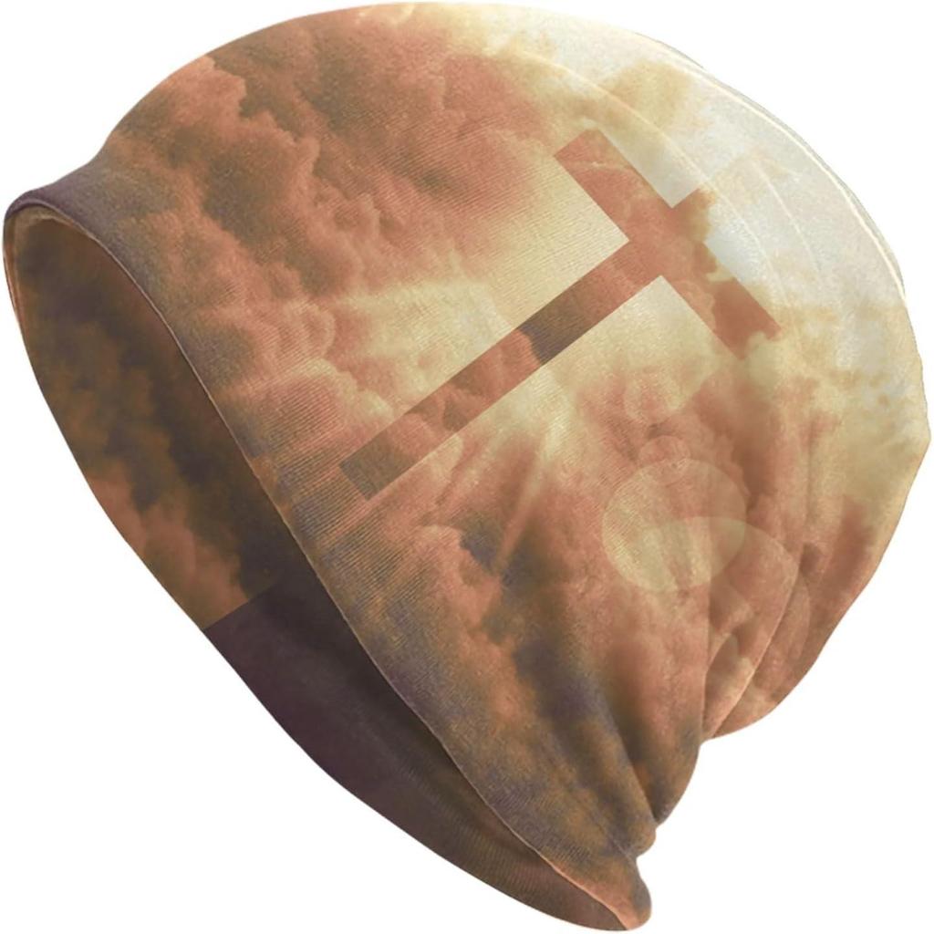 Jesus Christian Beanie Hats Men Warm Knit Cuff Beanie Skull Caps Soft Warm Winter Hat Stretch Knit Beanies Print Beanie Hat