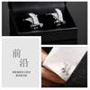 Exquisite Electroplated Silver Eagle Shaped Copper Metal Cufflinks French Shirt