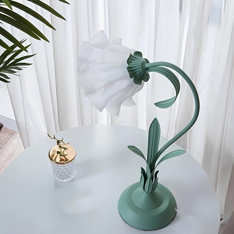 Modern Bedside Lamp Stained Flower Table Lamp Reading Lamp Desk Lights19.6 Inches Tall For Bedroom Living Room Office Dresser