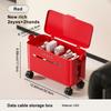 UFORU Portable Cartoon Wire Storage Box - Large Capacity, Vent Holes, Rolling Wheels, Desk Cord Organizer for Clutter-Free Space