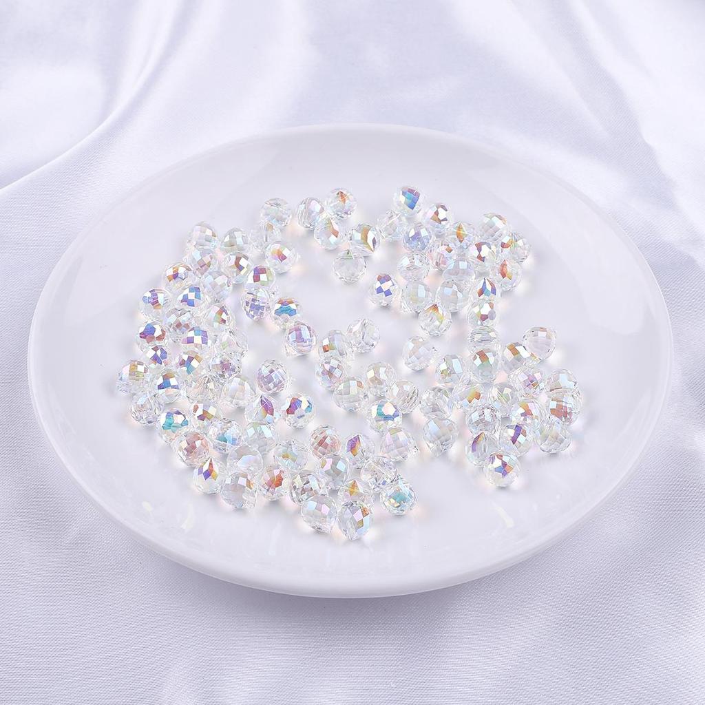10 шт., хрустальные стеклянные бусины с каплями воды, граненые свободные бусины-разделители для самостоятельного изготовления ювелирных изделий, браслетов и ожерелий
