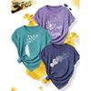 3Elegant plus-size short-sleeve outfit for sisters to attend parties T Shirt Dandelion Just Breathe Feather print plus-size women's casual sportswear