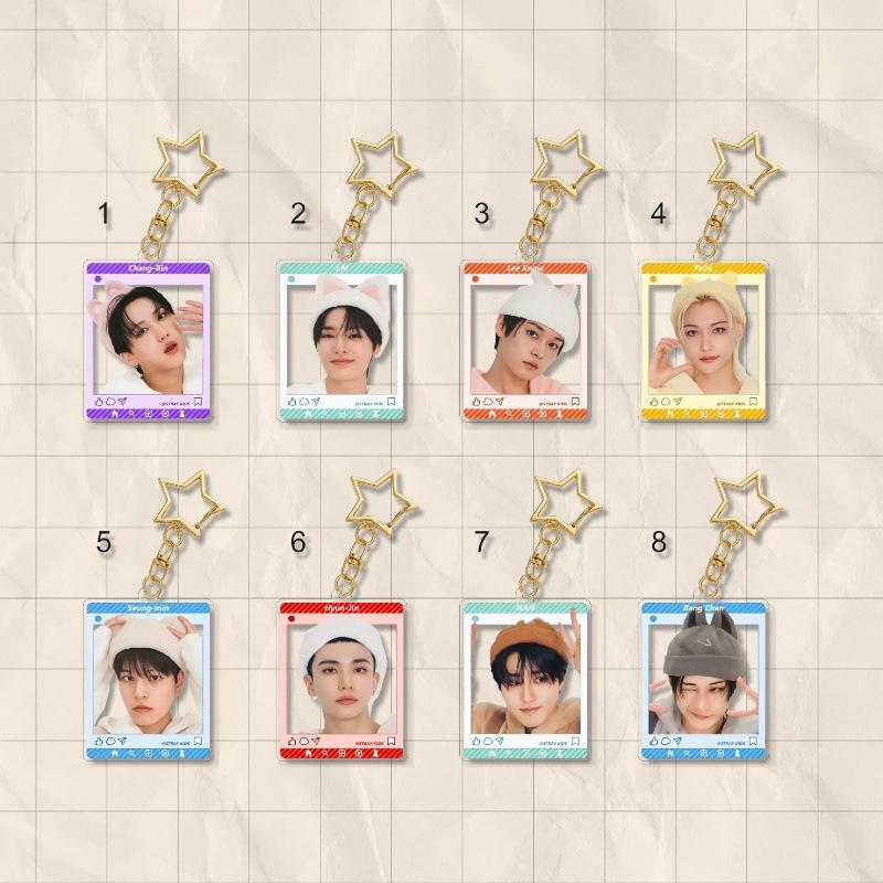 Stray Kids Акриловый Брелок Рамка для Фото из Соцсетей Подвеска Фото Милый Брелок для Ключей Сумки Рюкзака Шарм Поддержка Фанатов Мерч Подарок