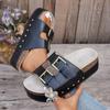 Сандалии Birkenstock на большой платформе Весна/Лето Новые Металлическая пряжка Пляжная обувь