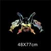 Fishing Skull Skeleton Fish Rod  Hook Car Boat Sticker Vinyl Decal Sticker Laser Colorful