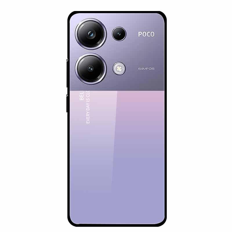 Красочный эстетичный чехол из закаленного стекла для Redmi 12 5G и POCO M6 PRO