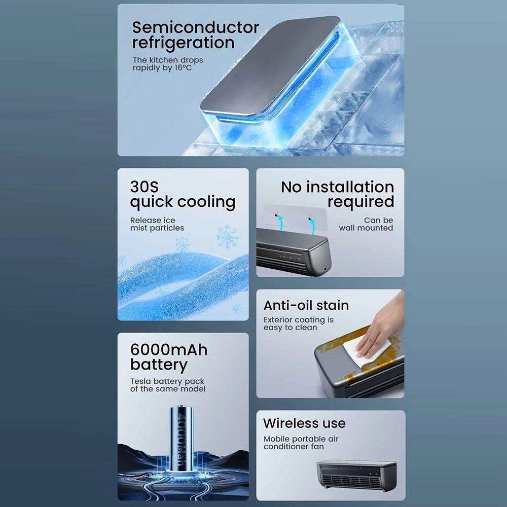 Быстрое охлаждение Кухня Маленький кондиционер Большая сила ветра Портативный Настенный Ледяной охладитель Кухня