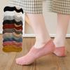 Женские хлопковые носки-лодочки, однотонные невидимые нескользящие тапочки с неглубоким ртом