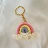 Fashion Three Color Rainbow Key Chain Pretty Knitted Rainbow Keychain  Women