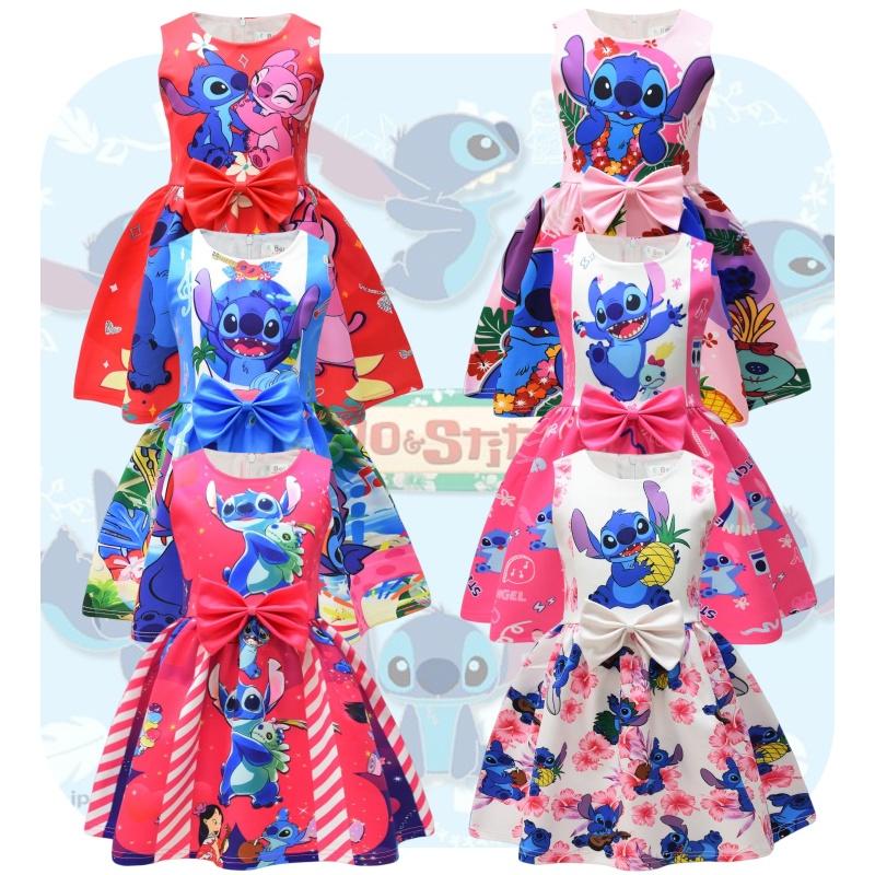 2023 New Arrival Starry Baby Lilo And Stitch Girls Dress, Cartoon Style, A-line Skirt