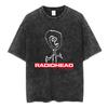 Radiohead Rock Band Washed Cotton T Shirt Men Women Hip Hop Music Tee Fashion Short Sleeve Tshirt Summer Oversized T-shirts Tops