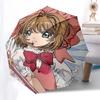 1 шт. Зонт для улицы Cardcaptor Sakura - Автоматическое открытие/закрытие, Портативная 3-складная конструкция с 8-реберным железным каркасом - Идеальный подарок для фанатов, путешественников,