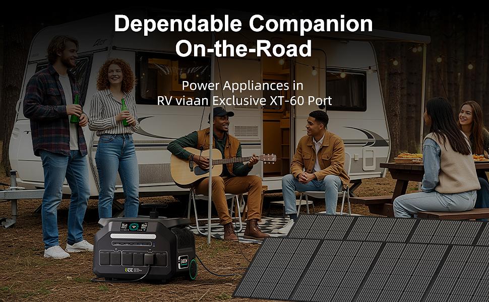 Портативная электростанция IEE P2400, 2400 Вт, аккумулятор LiFePO4 2048 Вт·ч, солнечный генератор, 16 выходных портов, быстрая зарядка 1,2 часа, управление через приложение