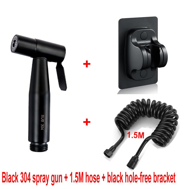 Cross-Border 304 Stainless Steel Toilet Spray Gun Set with Flushing Booster Nozzle for Bidet