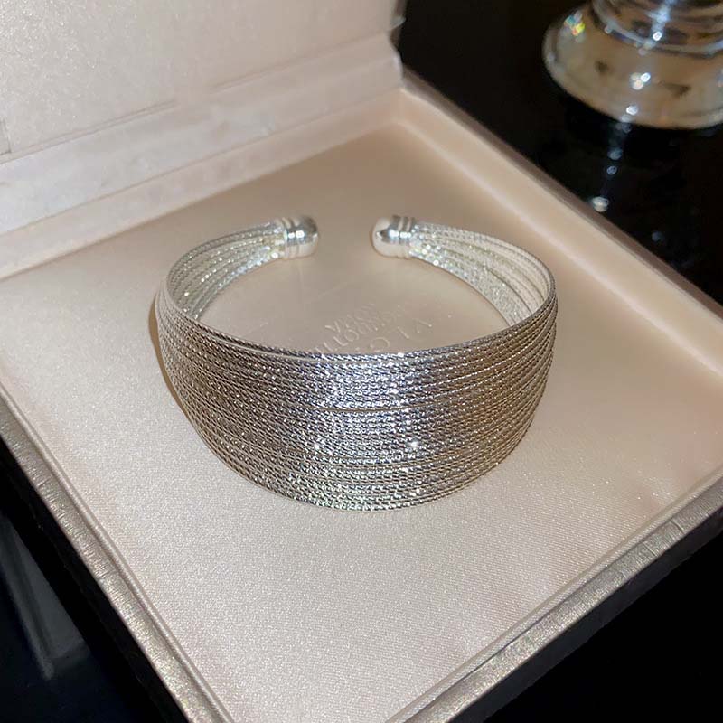 Преувеличенный металлический многослойный браслет-манжета с открытым концом для женщин, винтажный золотистый цвет, геометрический регулируемый браслет-шарм, ювелирное изделие