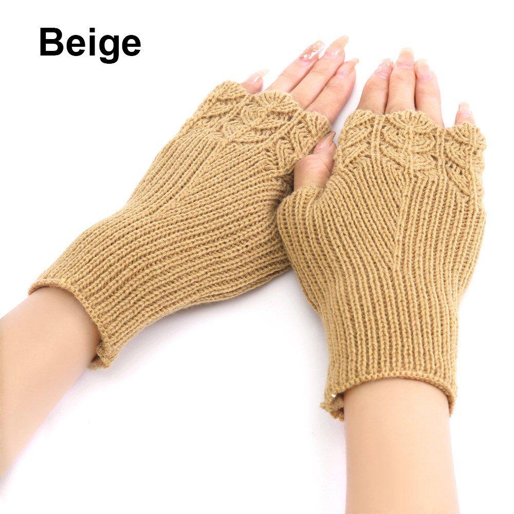 Зимние эластичные мягкие митенки без пальцев, вязаные перчатки, толстые теплые гетры