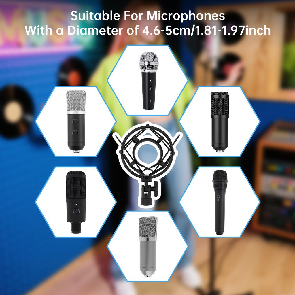 Универсальный антивибрационный микрофонный держатель-паук с фильтром, держатель для конденсаторного микрофона, студийная запись музыки, вещание, снижение шума