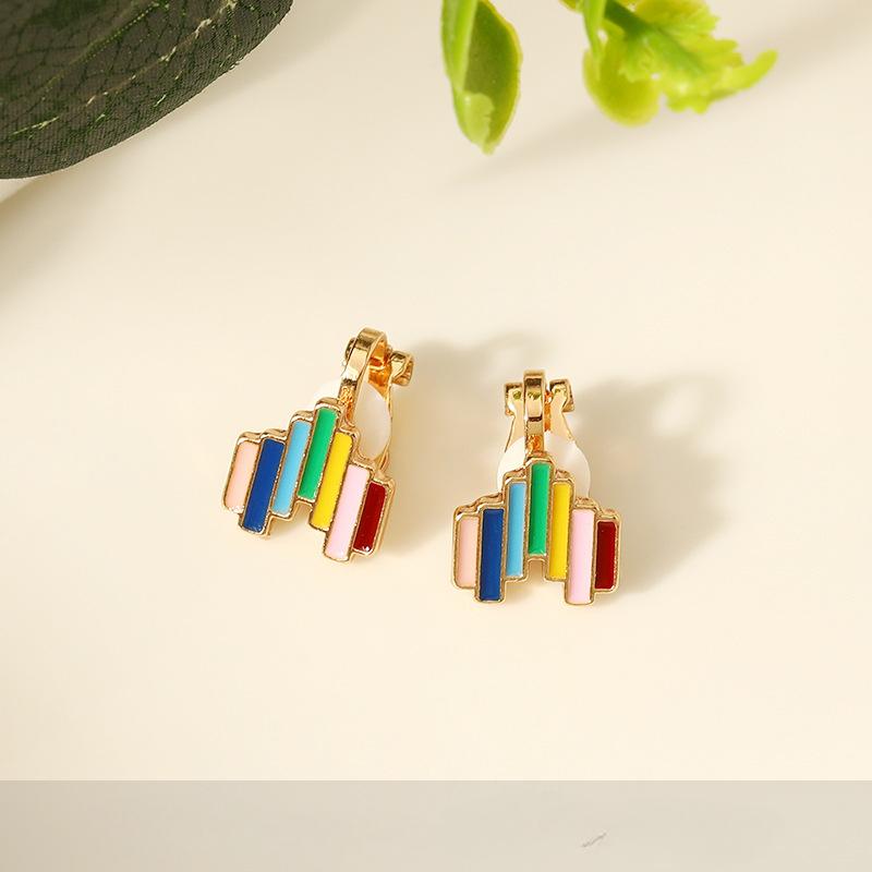 Зажим для ушей без пирсинга, эмалированные серьги, простые модные накладные серьги для женщин