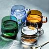 Heat-resistant Glass Cup of Coffee and Tea Tableware Color Espresso Cups Drinkware Teaware Cafes Coffee Travel Mug Set Aesthetic