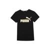 Puma Logo Print American Vintage Running Sports Crew Neck Short Sleeve T-Shirt Women Tops Black 670947-01