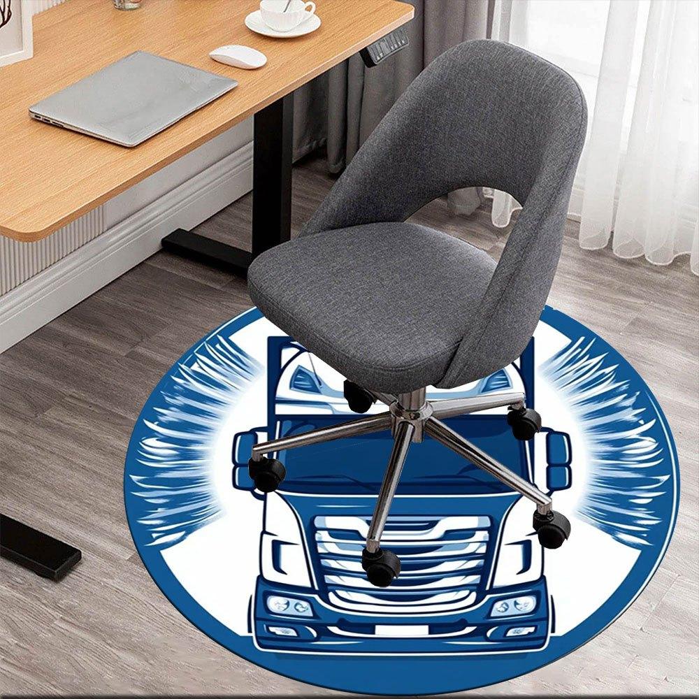 Truck Logo Sticker: Modern Design for Vehicle EnthusiastsRound Non-Slip chair mat chair carpet for office Rugs for Office Decor Gift For Valentine's D