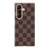Magnetic Flip Leather Case Galaxy Z Fold7 W26 W25 Gold-Plated Edge Genuine With Grid Shockproof Heat
